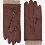 Vittoria (brown) - Italian gloves made of American deerskin leather with cashmere lining - Fratelli Orsini - Luxury Leather Gloves - Handmade in Italy - 1