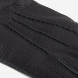 Vittoria (black) - Italian gloves made of American deerskin leather with cashmere lining - Fratelli Orsini - Luxury Leather Gloves - Handmade in Italy - 4