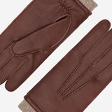 Vittoria (brown) - Italian gloves made of American deerskin leather with cashmere lining - Fratelli Orsini - Luxury Leather Gloves - Handmade in Italy - 4