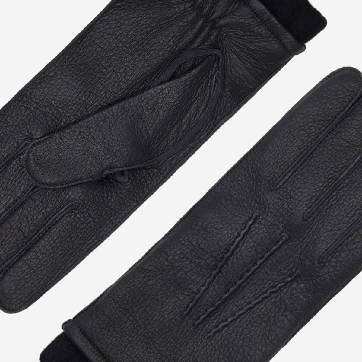 Vittoria (black) - Italian gloves made of American deerskin leather with cashmere lining - Fratelli Orsini - Luxury Leather Gloves - Handmade in Italy - 5