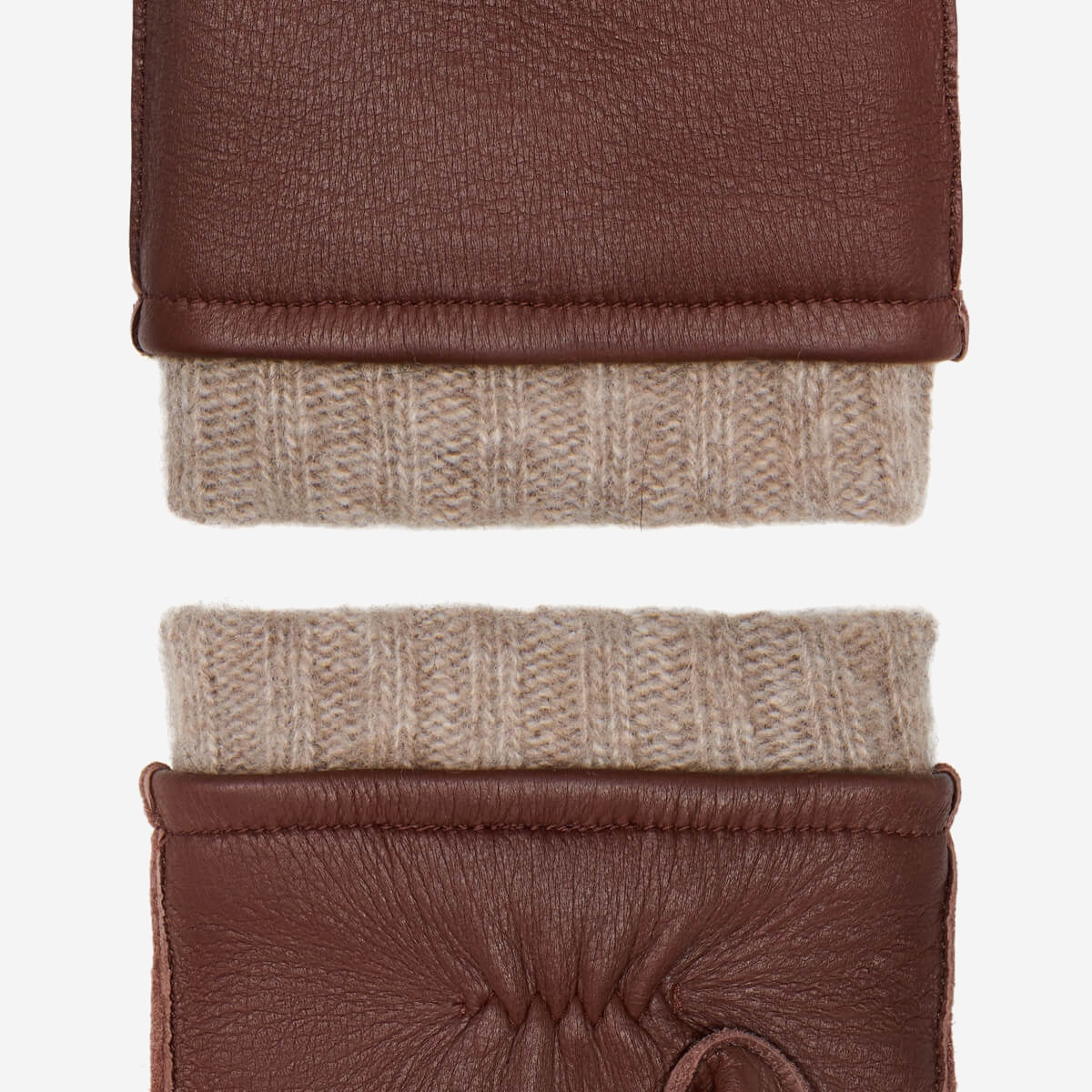Vittoria (brown) - Italian gloves made of American deerskin leather with cashmere lining - Fratelli Orsini - Luxury Leather Gloves - Handmade in Italy - 6