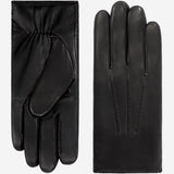 Aldo (black) - Italian lambskin leather gloves with lambswool lining & touchscreen feature - Fratelli Orsini - Luxury Leather Gloves - Handmade in Italy - 1