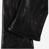 Aldo (black) - Italian lambskin leather gloves with lambswool lining & touchscreen feature - Fratelli Orsini - Luxury Leather Gloves - Handmade in Italy - 3