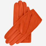Alessa (orange) - classic Italian lambskin leather driving gloves - Fratelli Orsini - Luxury Leather Gloves - Handmade in Italy - 2