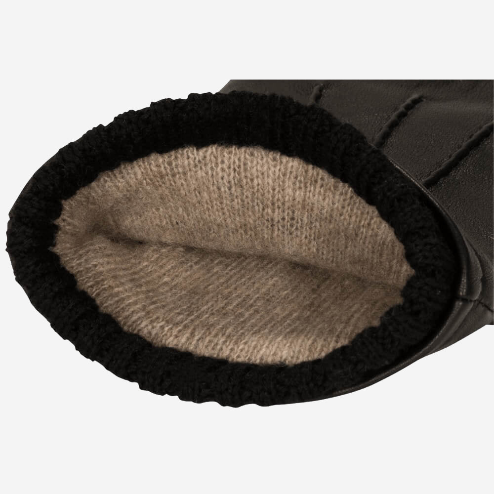 Alessandro (black) - Italian lambskin leather gloves with cashmere lining & touchscreen feature - Fratelli Orsini - Luxury Leather Gloves - Handmade in Italy - 2