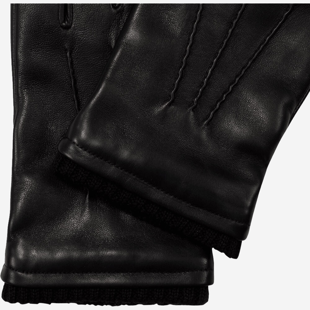 Alessandro (black) - Italian lambskin leather gloves with cashmere lining & touchscreen feature - Fratelli Orsini - Luxury Leather Gloves - Handmade in Italy - 3