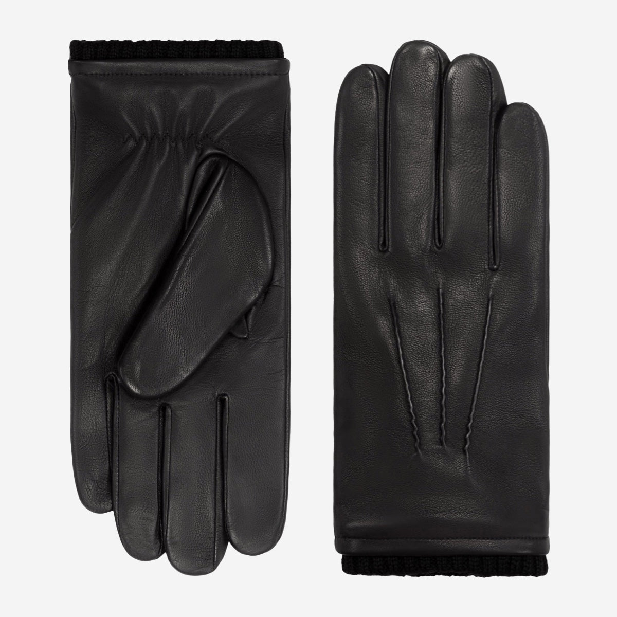 fratelli handschuhe Touchscreen Leather Gloves Black Men