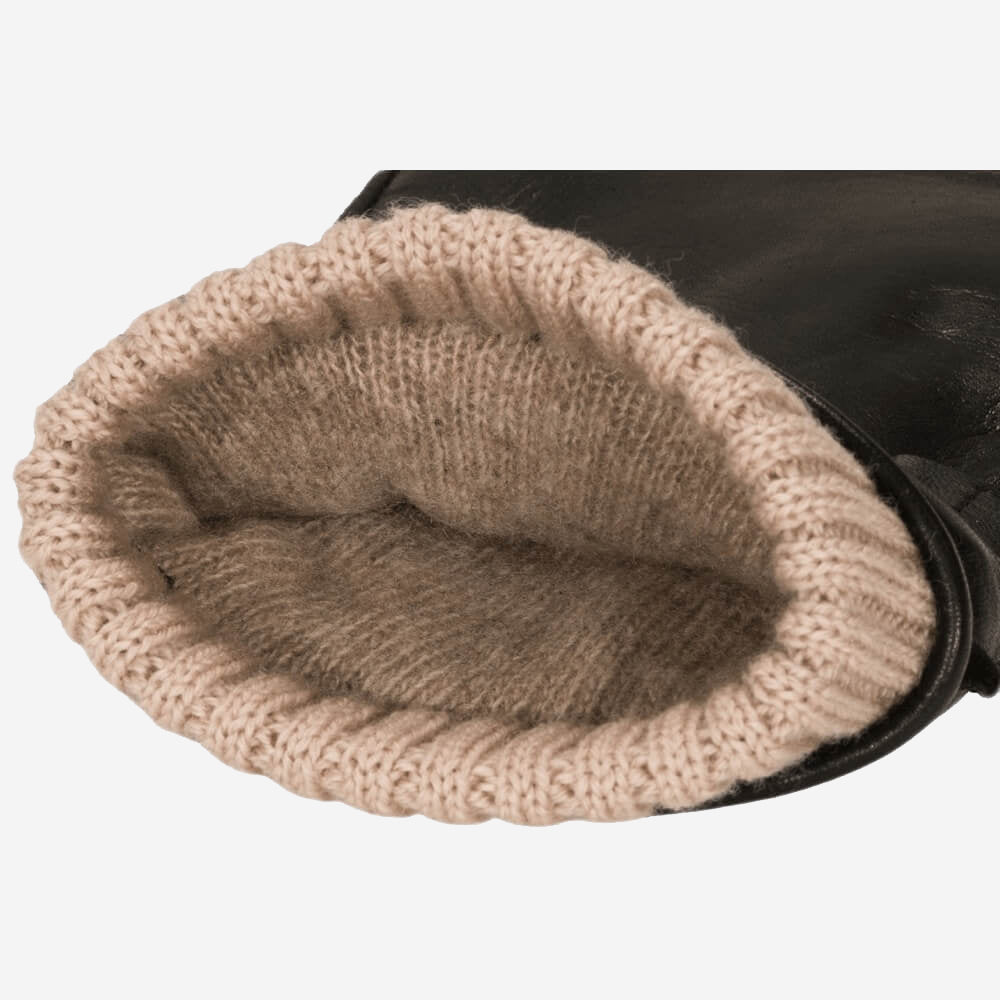 Alonzo (black) - Italian lambskin leather gloves with cashmere lining & touchscreen feature Fratelli Orsini - Luxury Leather Gloves - Handmade in Italy - 2