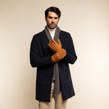 Angelo (cognac) - suede leather gloves with luxurious cashmere lining - Fratelli Orsini - Luxury Leather Gloves - Handmade in Italy - 10