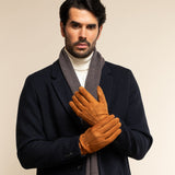 Angelo (cognac) - suede leather gloves with luxurious cashmere lining - Fratelli Orsini - Luxury Leather Gloves - Handmade in Italy - 6