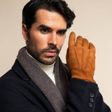 Angelo (cognac) - suede leather gloves with luxurious cashmere lining - Fratelli Orsini - Luxury Leather Gloves - Handmade in Italy - 7