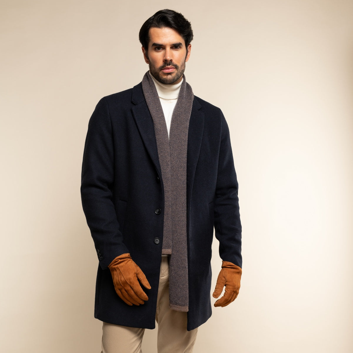 Angelo (cognac) - suede leather gloves with luxurious cashmere lining - Fratelli Orsini - Luxury Leather Gloves - Handmade in Italy - 8