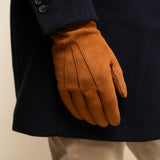 Angelo (cognac) - suede leather gloves with luxurious cashmere lining - Fratelli Orsini - Luxury Leather Gloves - Handmade in Italy - 9