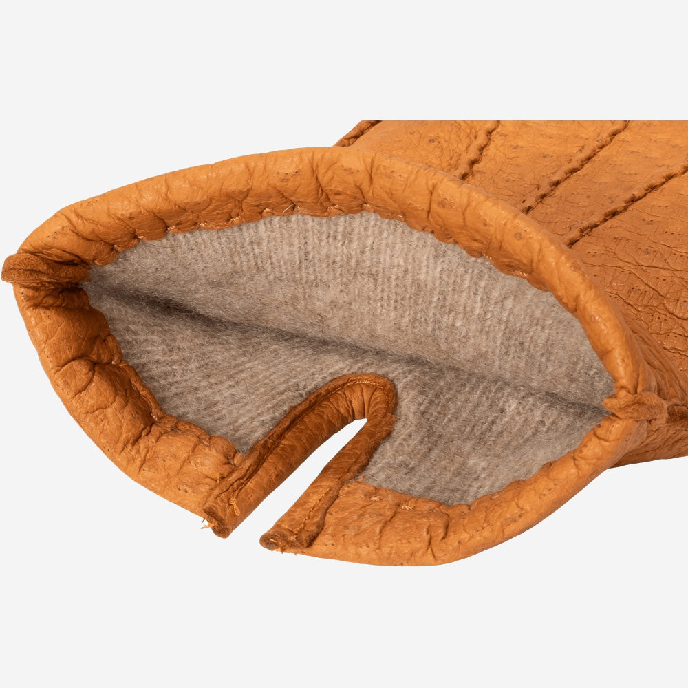 Antonio (brown) - Italian peccary leather gloves with cashmere lining - Fratelli Orsini - Luxury Leather Gloves - Handmade in Italy - 2