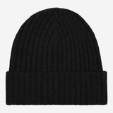 Milano (black) - 100% cashmere ribbed beanie (unisex)- Fratelli Orsini - Luxury Beanie - Handmade in Italy - 1