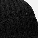 Milano (black) - 100% cashmere ribbed beanie (unisex)- Fratelli Orsini - Luxury Beanie - Handmade in Italy - 2