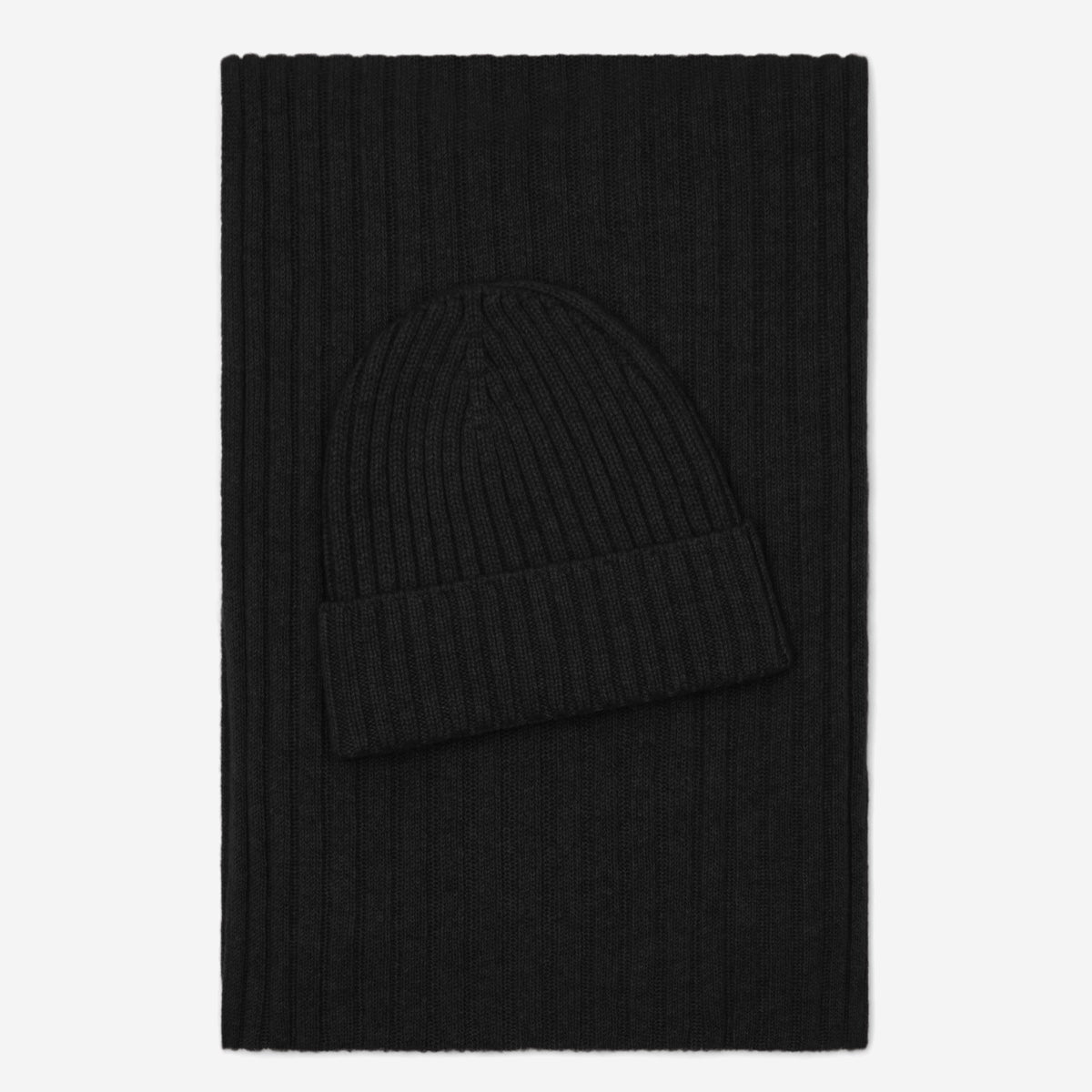 Milano (black) - 100% cashmere ribbed beanie (unisex)- Fratelli Orsini - Luxury Beanie - Handmade in Italy - 4