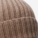 Milano (brown) - 100% cashmere ribbed beanie (unisex)- Fratelli Orsini - Luxury Beanie - Handmade in Italy - 2