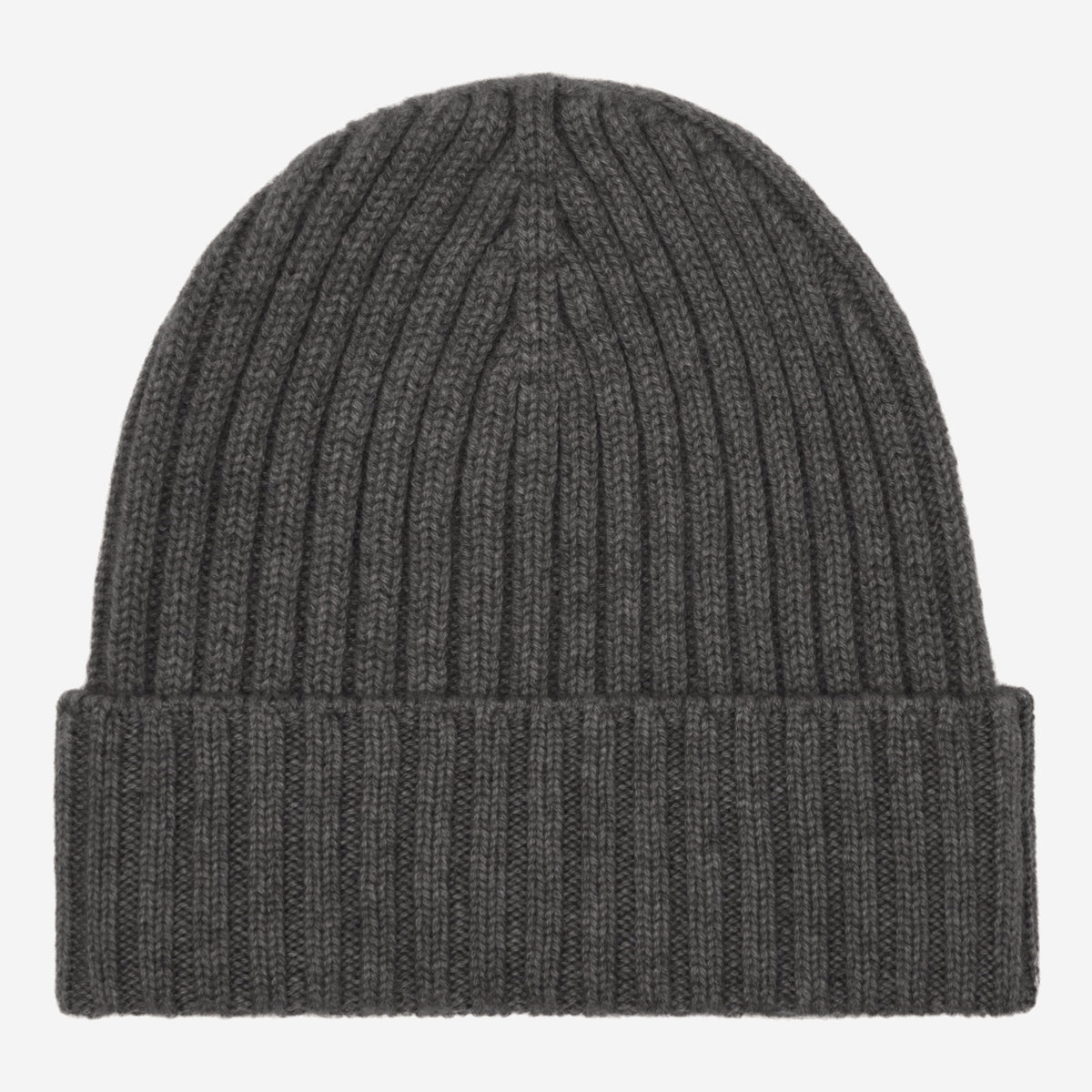 Milano (dark grey) - 100% cashmere ribbed beanie (unisex) - Fratelli Orsini - Luxury Beanie - Handmade in Italy - 1