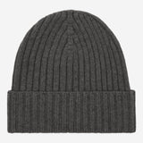 Milano (dark grey) - 100% cashmere ribbed beanie (unisex) - Fratelli Orsini - Luxury Beanie - Handmade in Italy - 1