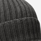 Milano (dark grey) - 100% cashmere ribbed beanie (unisex) - Fratelli Orsini - Luxury Beanie - Handmade in Italy - 2