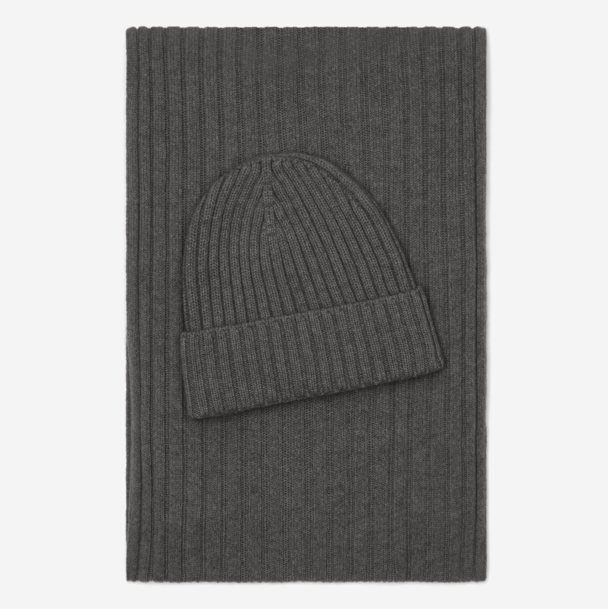 Milano (dark grey) - 100% cashmere ribbed beanie (unisex) - Fratelli Orsini - Luxury Beanie - Handmade in Italy - 4