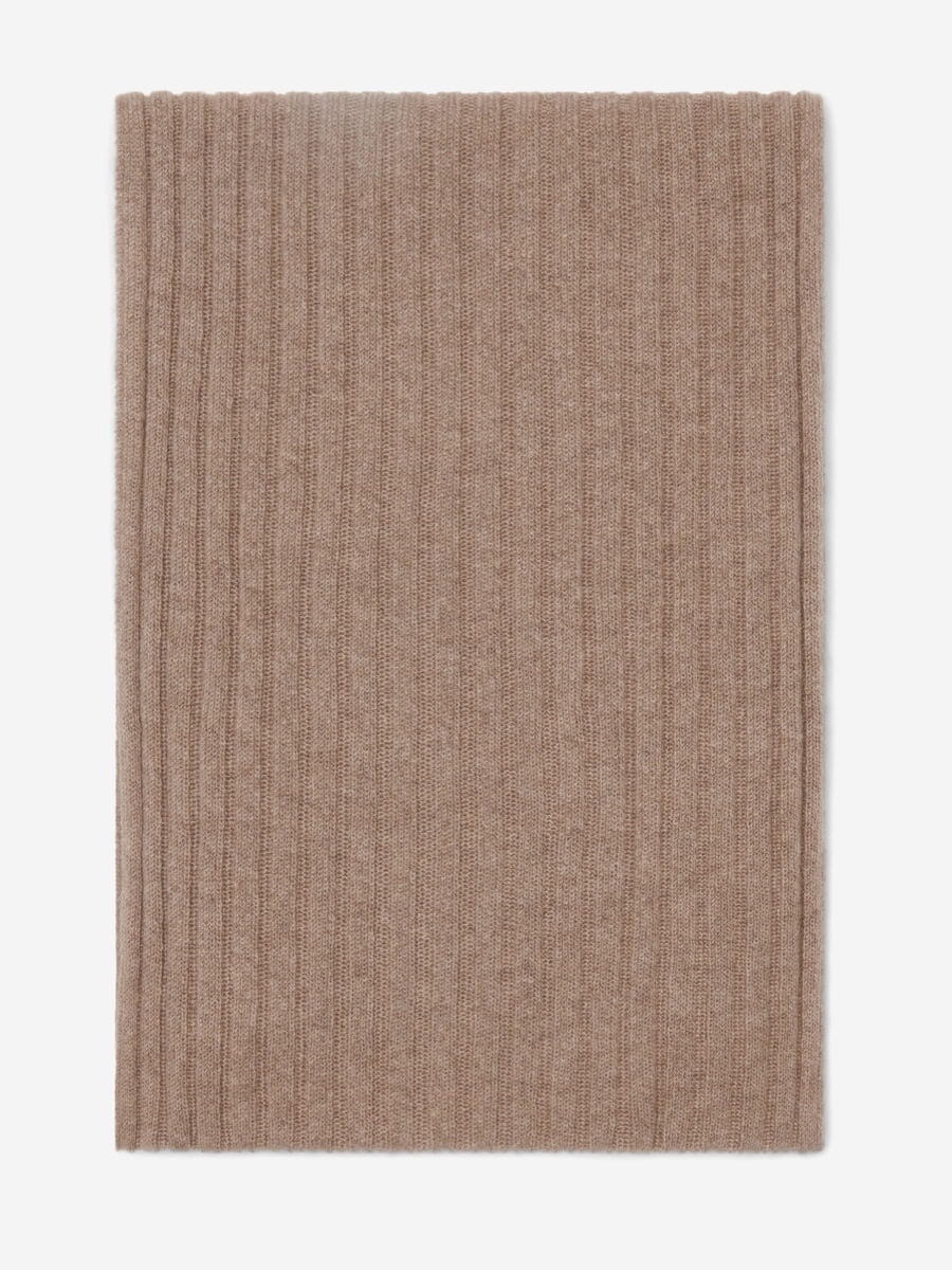 Napoli (brown) - 100% cashmere ribbed scarf (unisex) - Fratelli Orsini - Luxury Cashmere Scarf - Handmade in Italy - 3