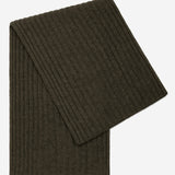 Napoli (dark green) - 100% cashmere ribbed scarf (unisex) - Fratelli Orsini - Luxury Cashmere Scarf - Handmade in Italy - 1