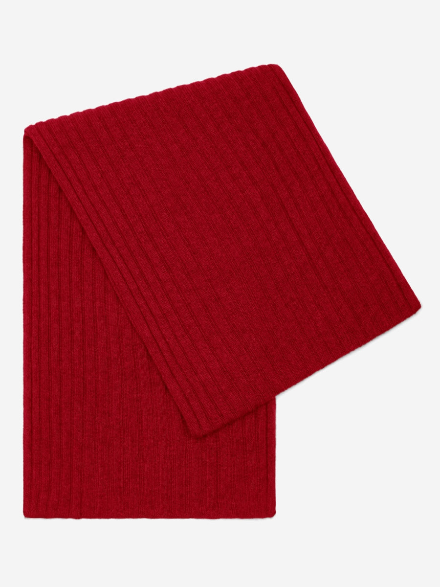 Napoli (red) - 100% cashmere ribbed scarf (unisex) - Fratelli Orsini - Luxury Cashmere Scarf - Handmade in Italy - 1