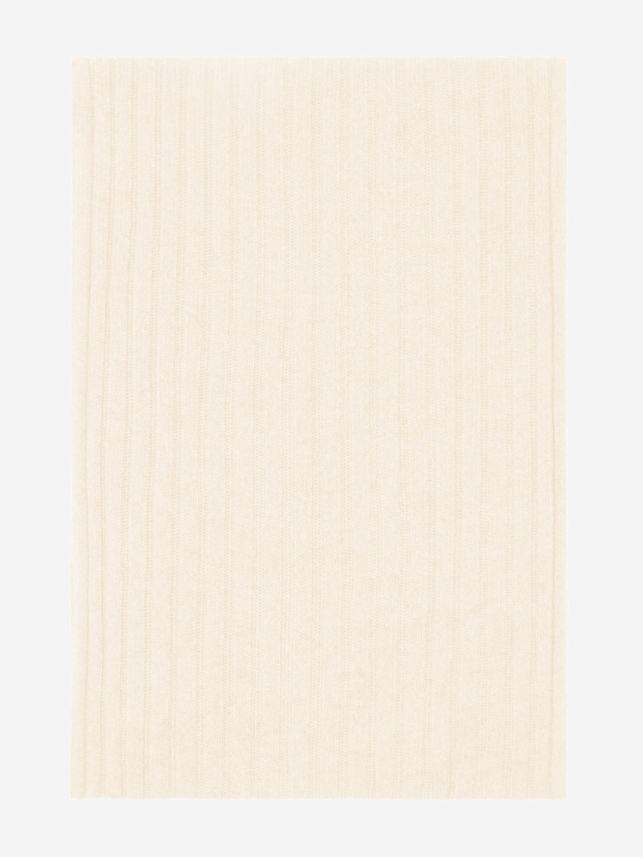 Napoli (cream) - 100% cashmere ribbed scarf (unisex) - Fratelli Orsini - Luxury Cashmere Scarf - Handmade in Italy - 3