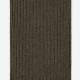 Napoli (dark green) - 100% cashmere ribbed scarf (unisex) - Fratelli Orsini - Luxury Cashmere Scarf - Handmade in Italy - 3