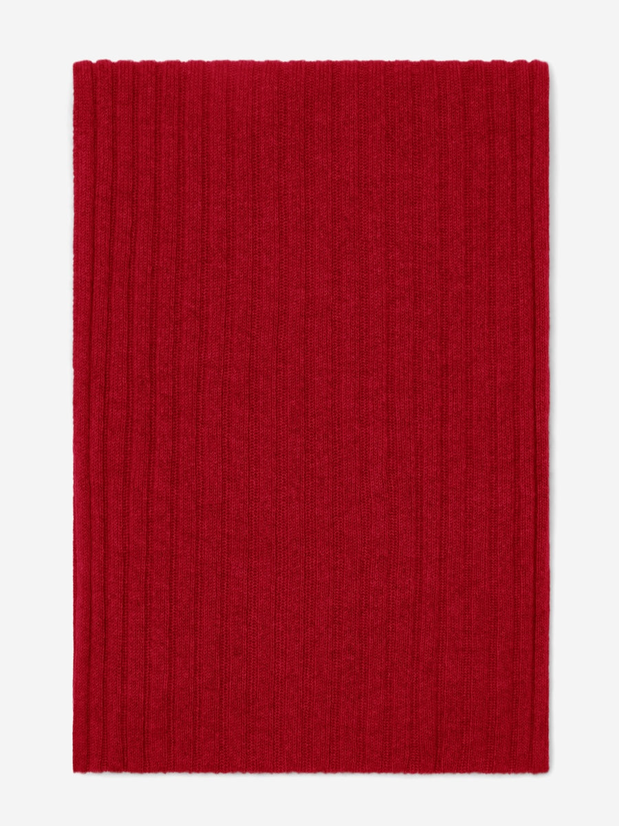 Napoli (red) - 100% cashmere ribbed scarf (unisex) - Fratelli Orsini - Luxury Cashmere Scarf - Handmade in Italy - 3