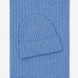 Napoli (light blue) - 100% cashmere ribbed scarf (unisex) - Fratelli Orsini - Luxury Cashmere Scarf - Handmade in Italy - 4