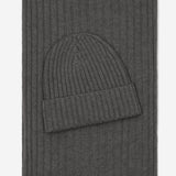 Napoli (dark grey) - 100% cashmere ribbed scarf (unisex) - Fratelli Orsini - Luxury Cashmere Scarf - Handmade in Italy - 4