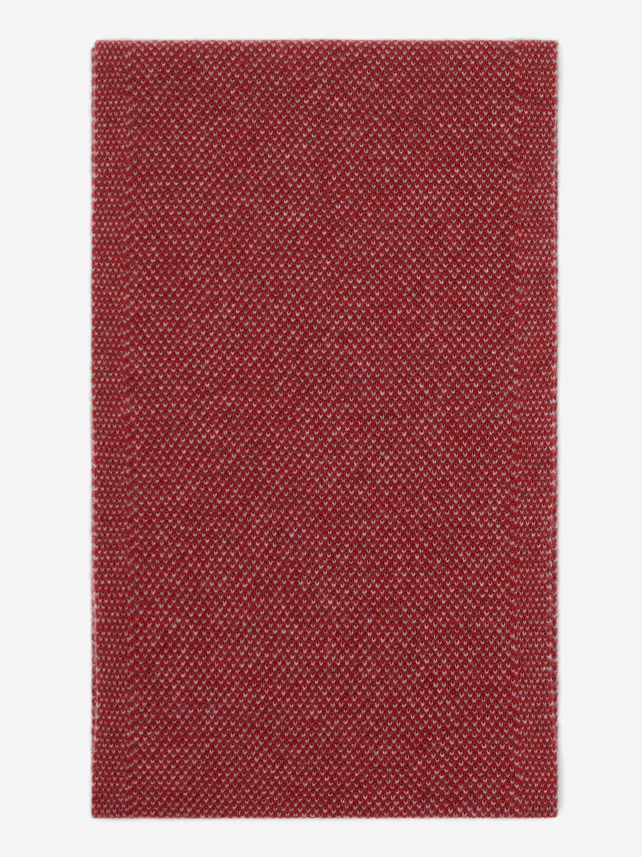 Riccardo (red & grey) - 100% cashmere scarf with pattern - Fratelli Orsini - Luxury Cashmere Scarf - Handmade in Italy - 3