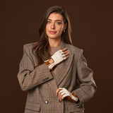 Daniella (cognac) - Hand-sewn Italian crochet driving gloves from lambskin leather - Fratelli Orsini - Luxury Leather Gloves - Handmade in Italy - 6