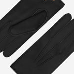 LUXURY MEN'S RABBIT FUR-LINED AMERICAN DEERSKIN GLOVES - Black - Handmade in Italy - Luxury Leather Gloves - 2