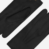 LUXURY MEN'S RABBIT FUR-LINED AMERICAN DEERSKIN GLOVES - Black - Handmade in Italy - Luxury Leather Gloves - 2