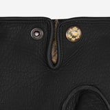 LUXURY MEN'S RABBIT FUR-LINED AMERICAN DEERSKIN GLOVES - Black - Handmade in Italy - Luxury Leather Gloves - 3