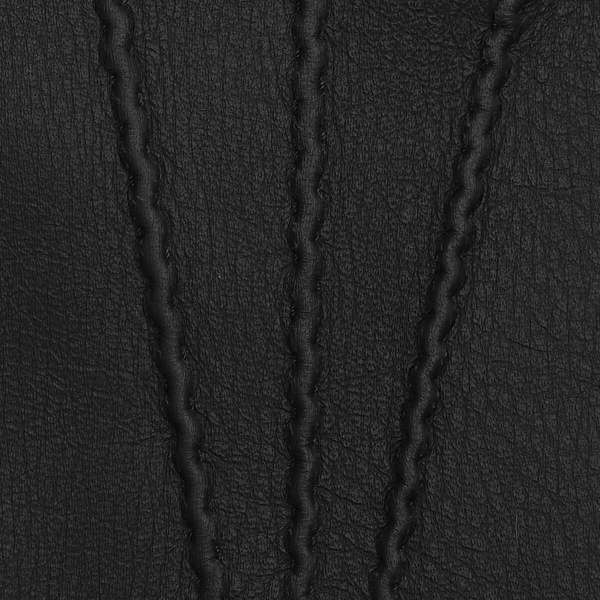 LUXURY MEN'S RABBIT FUR-LINED AMERICAN DEERSKIN GLOVES - Black - Handmade in Italy - Luxury Leather Gloves - 4