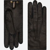 Donatella (black) – Luxurious Italian peccary leather gloves with cashmere lining - Fratelli Orsini - Luxury Leather Gloves - Handmade in Italy - 1