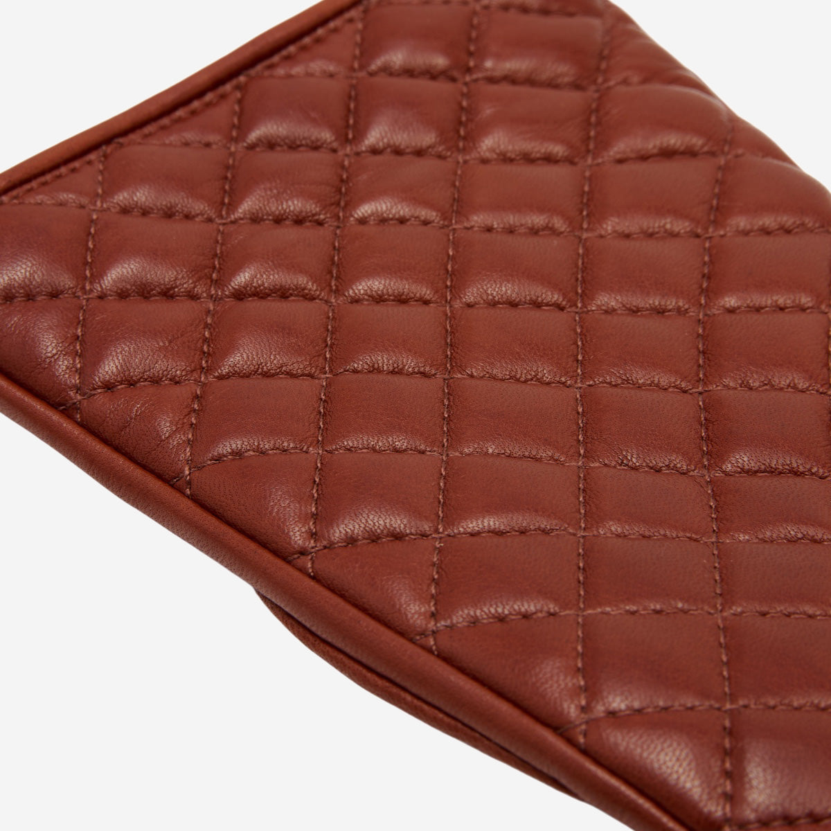 Emilia (brown) - classic Italian lambskin leather gloves with cashmere lining and checkered pattern - Fratelli Orsini - Luxury Leather Gloves - Handmade in Italy - 4