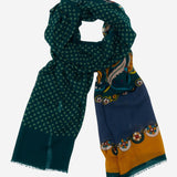 Edoardo (dark green) - soft and lightweight Italian scarf from 100% wool - Fratelli Orsini - Luxury Italian Scarf - Handmade in Italy - 1