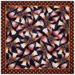 Bruna (black/orange)- soft and lightweight Italian foulard from pure silk - Fratelli Orsini - Luxury Italian Scarf - Handmade in Italy - 2