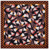 Bruna (black/orange)- soft and lightweight Italian foulard from pure silk - Fratelli Orsini - Luxury Italian Scarf - Handmade in Italy - 2