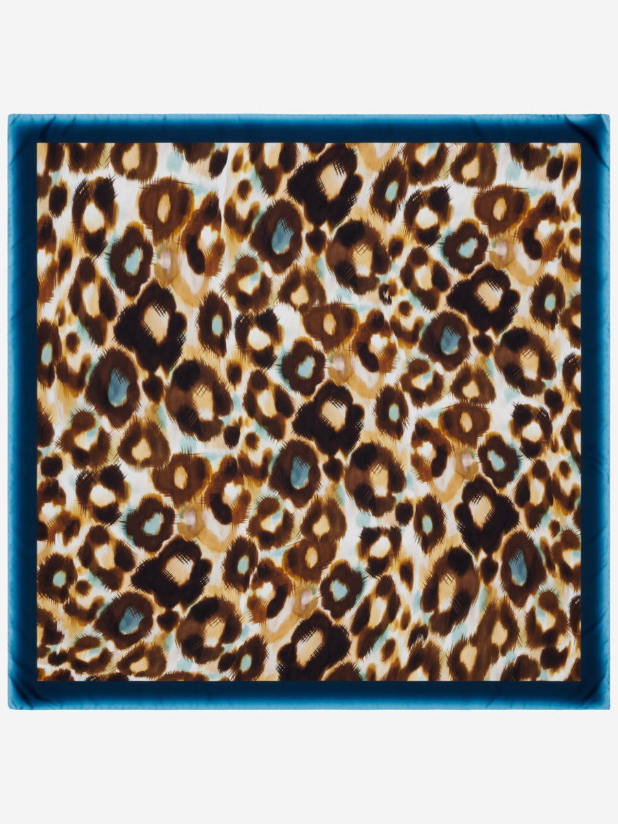Bruna (blue)- soft and lightweight Italian foulard from pure silk - Fratelli Orsini - Luxury Italian Scarf - Handmade in Italy - 2