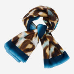 Bruna (blue)- soft and lightweight Italian foulard from pure silk - Fratelli Orsini - Luxury Italian Scarf - Handmade in Italy - 3