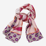 Bruna (pink)- soft and lightweight Italian foulard from pure silk - Fratelli Orsini - Luxury Italian Scarf - Handmade in Italy - 3