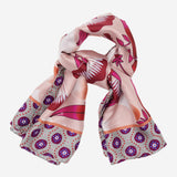 Bruna (pink)- soft and lightweight Italian foulard from pure silk - Fratelli Orsini - Luxury Italian Scarf - Handmade in Italy - 3