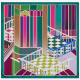 Fiorella (green) - Soft and lightweight Italian foulard from pure silk